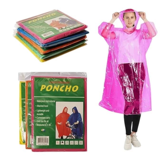 Kapesní pláštěnka ve stylu ponča - zelená - náhled 4