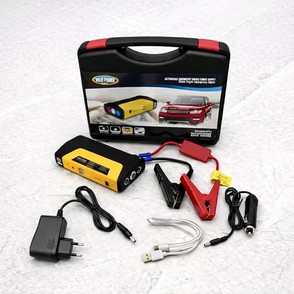 Startovací powerbanka pro auto TM15 + příslušenství + praktický kufřík - náhled 5