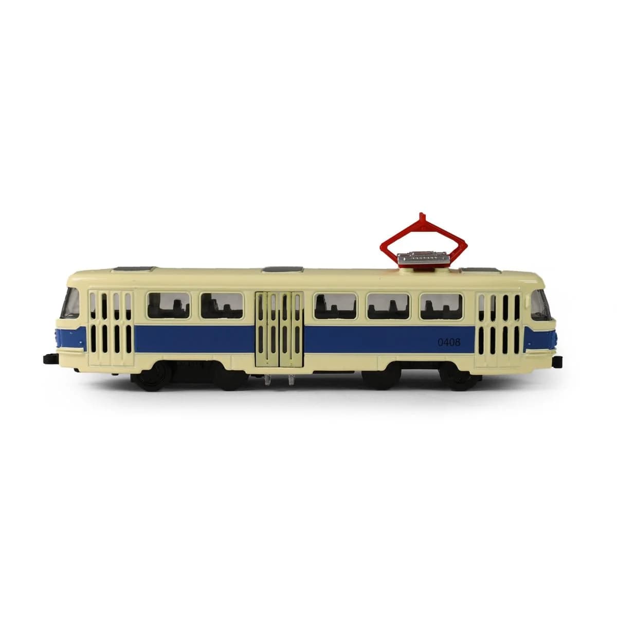 RAPPA Kovová česká retro tramvaj Tatra T3 s otevíracími středními dveřmi - 16 cm - modrá - náhled 5