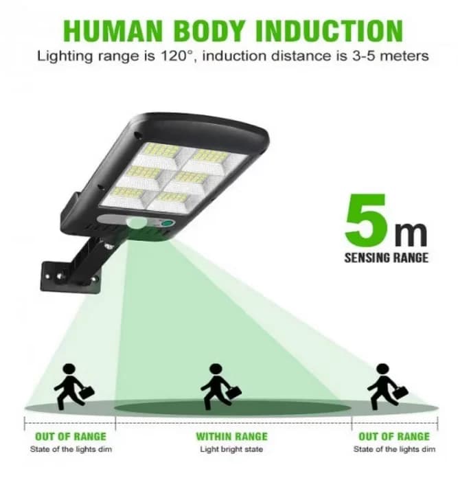 Solární zahradní LED lampa s pohybovým a soumrakovým senzorem - BK-120-B-6COB - náhled 3