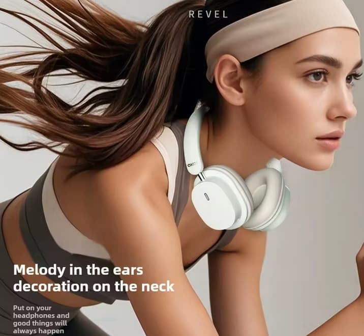 Bezdrátová Bluetooth sluchátka - OKOP KP‑H105 - bílá - náhled 4