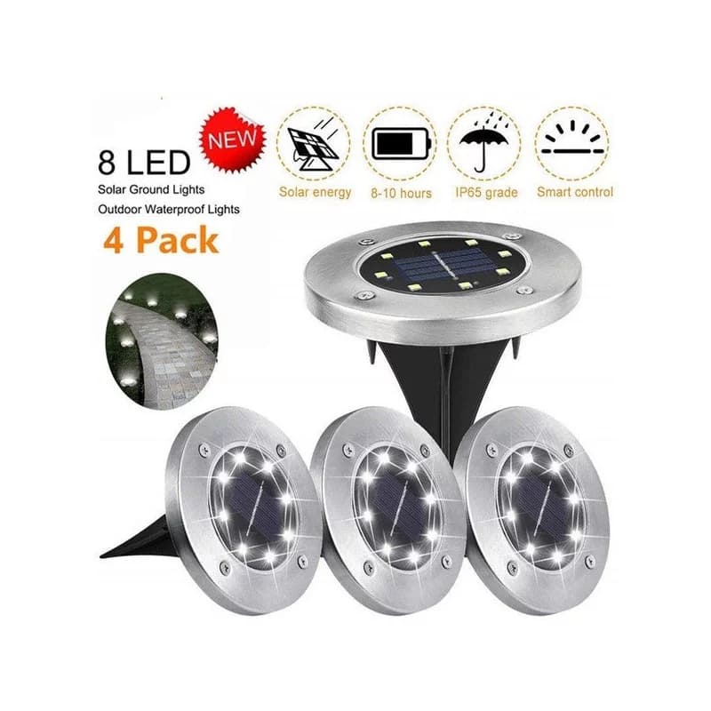 Zaparkorun Solární zahradní LED světla - 8 LED - studená bílá - 4 ks - náhled 4