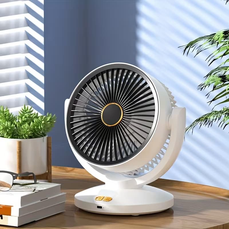 Kompaktní stolní ventilátor F808 - bílý - náhled 2
