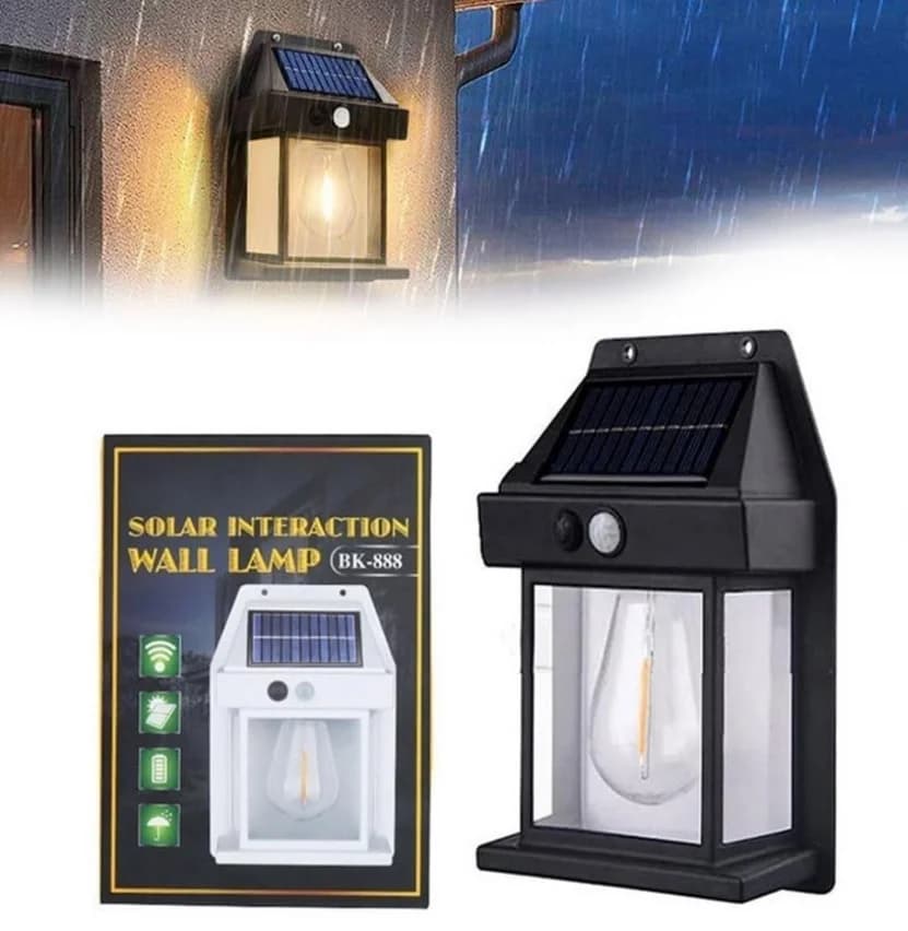 Solární zahradní nástěnná lampa Solar Interaction 888 - černá - černá - náhled 4