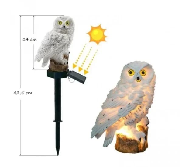 GGV LED solární zahradní lampa - sovička, 14 cm - náhled 4