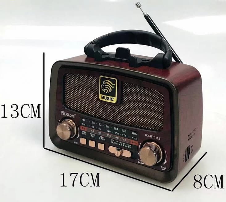 Retro rádio s Bluetooth, USB, MicroSD a solárním napájením - GOLON - náhled 5