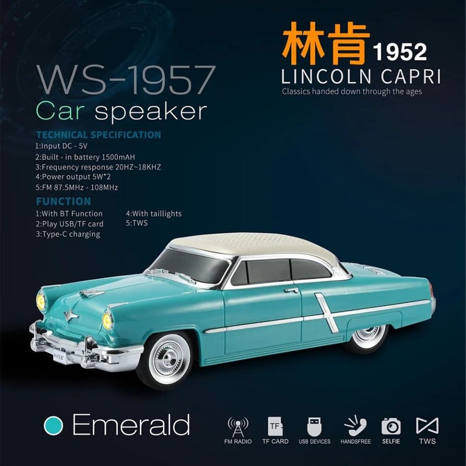 Bluetooth reproduktor ve tvaru auta Lincoln Capri - WSTER WS-1957 - náhled 3
