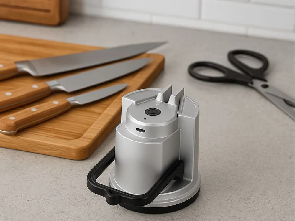 Elektrický ostřič nožů a nůžek s technologií motorového broušení s USB nabíjením - VERK - náhled 5