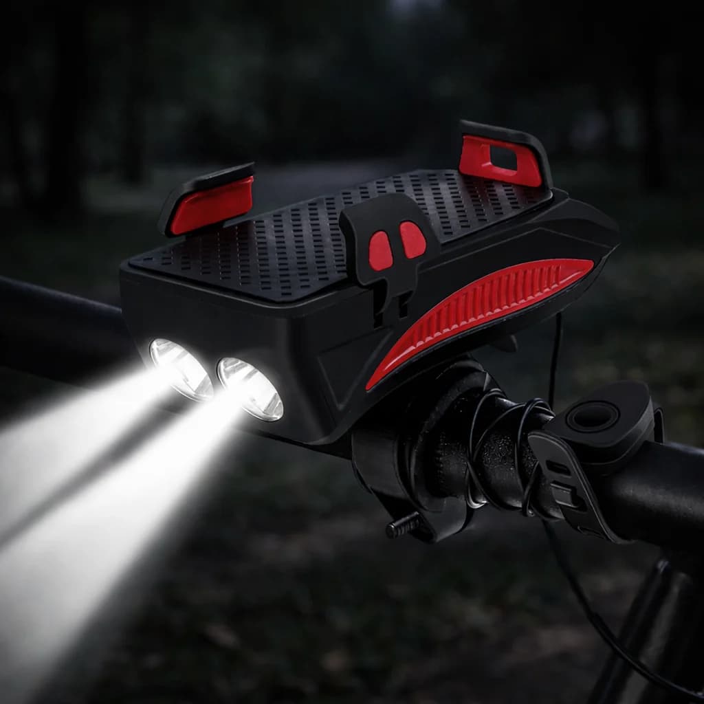 Zaparkorun Světlo na kolo Bikerpro 4v1 s držákem na telefon - červená - náhled 4