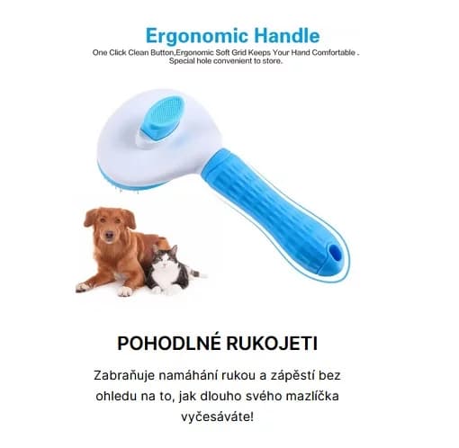 Zaparkorun Inovativní kartáč na vyčesávání srsti PETBRUSHY - modrý - náhled 3