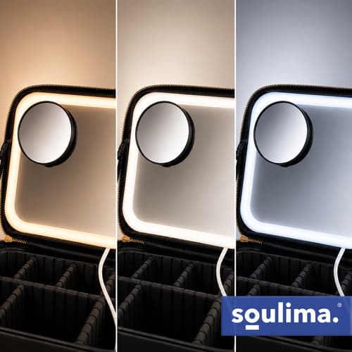 soulima LED kosmetický kufřík se zrcátkem - Soulima - náhled 3