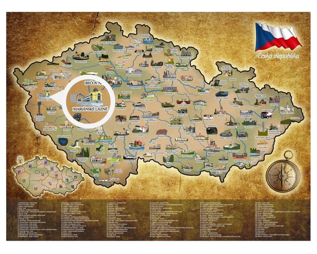 Zaparkorun Stírací mapa České republiky - stříbrná - 80 x 65 cm - náhled 3