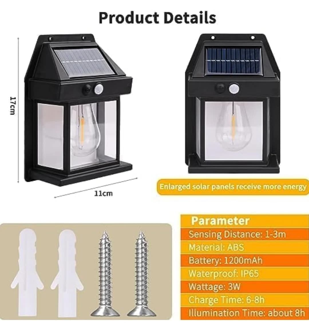 Solární zahradní nástěnná lampa Solar Interaction 888 - černá - černá - náhled 3