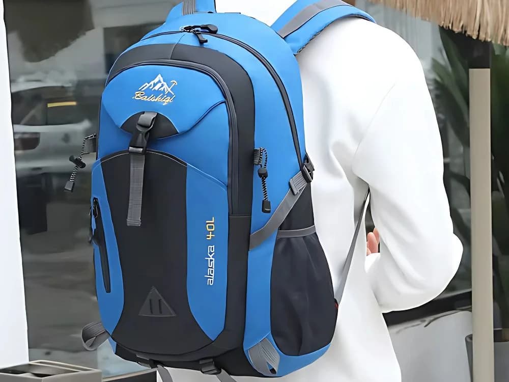 VERK Lehký odolný batoh na turistiku 40L - modrý - náhled 5