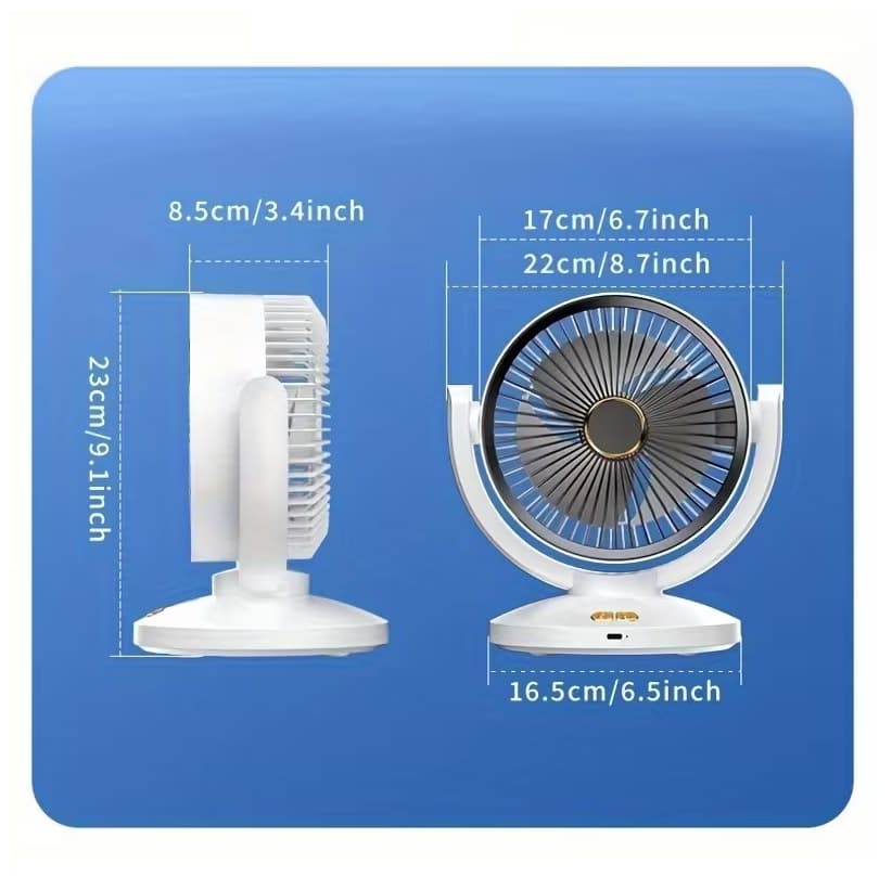 Kompaktní stolní ventilátor F808 - bílý - náhled 4