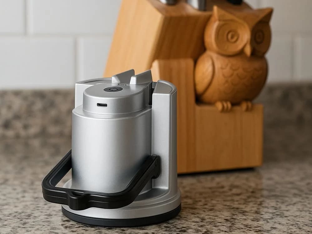 Elektrický ostřič nožů a nůžek s technologií motorového broušení s USB nabíjením - VERK - náhled 4