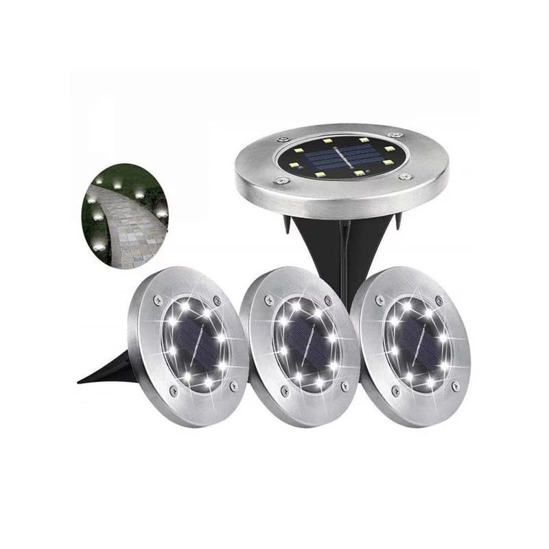 Zaparkorun Solární zahradní LED světla - 8 LED - studená bílá - 4 ks - náhled 2