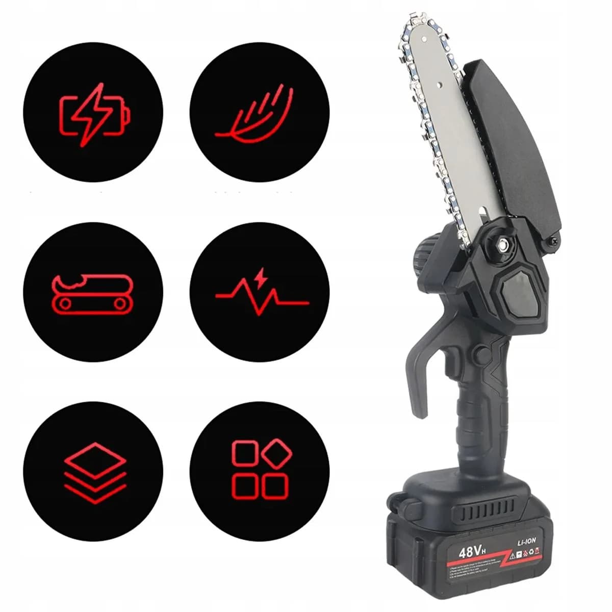 Akumulátorová ruční mini pilka 8″ MDHL M677 + 21V baterie + praktický kufřík + příslušenství - náhled 5