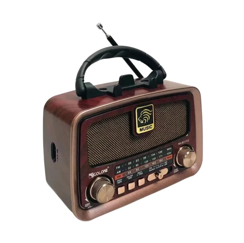 Retro rádio s Bluetooth, USB, MicroSD a solárním napájením - GOLON - náhled 3