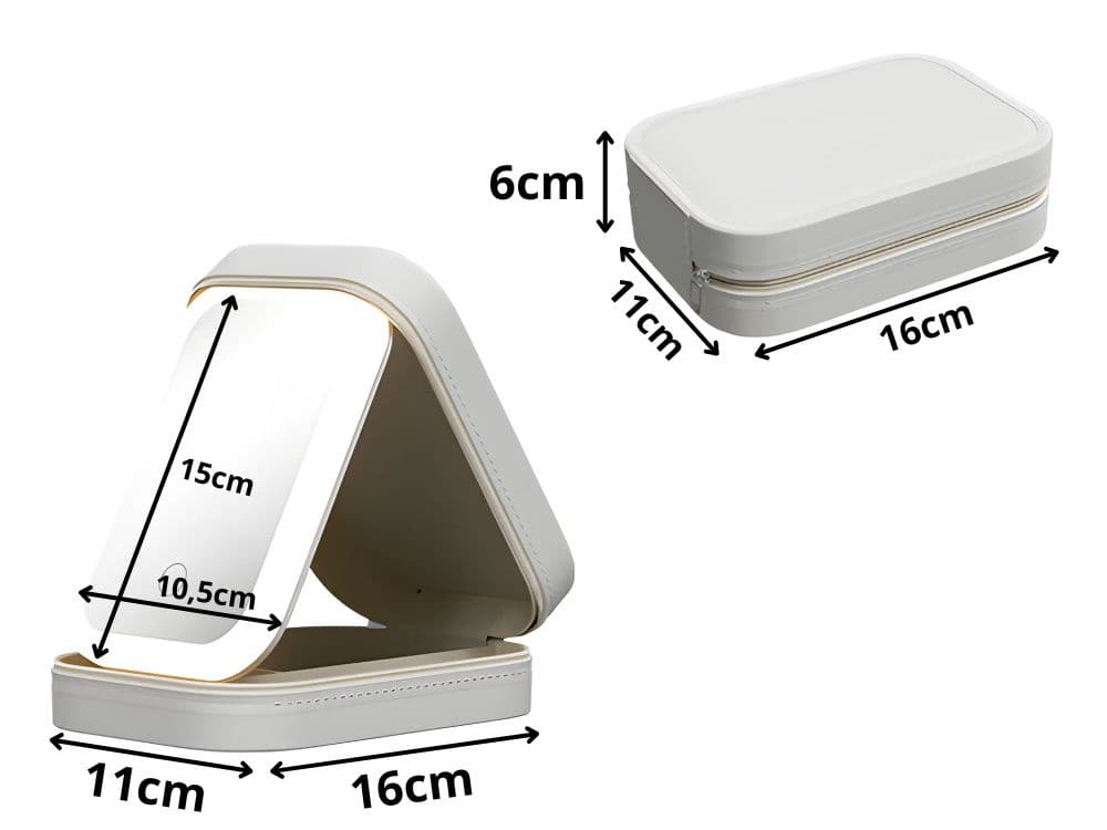 Cestovní organizér na kosmetiku s vestavěným LED zrcadlem a USB nabíjením VERK - zelený - náhled 3