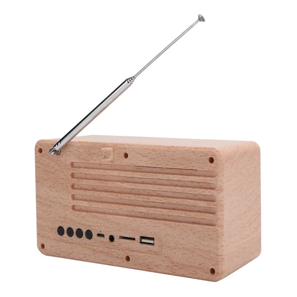 Retro přenosné rádio NewRixing NR-3013 - javor - náhled 2