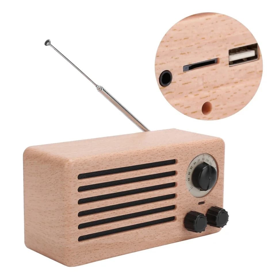 Retro přenosné rádio NewRixing NR-3013 - javor - náhled 3