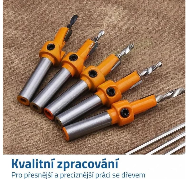 Záhlubníky do dřeva s vrtákem - sada 5 ks - náhled 4