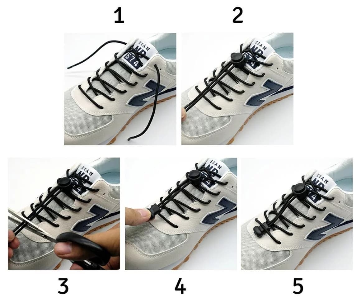 Zaparkorun Elastické gumové stahovací tkaničky - 100 cm - černé - náhled 2