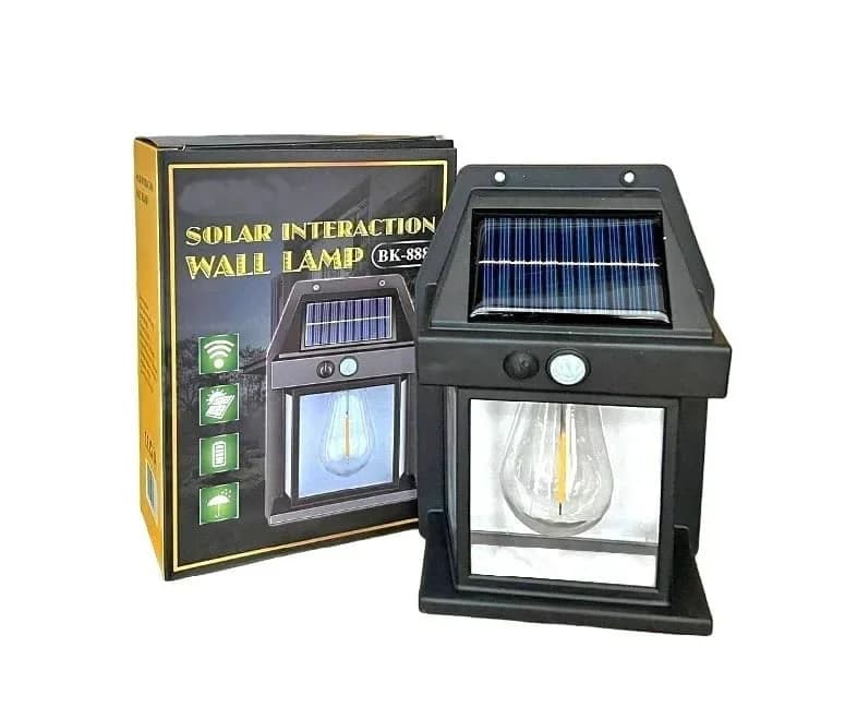 Solární zahradní nástěnná lampa Solar Interaction 888 - černá - černá - náhled 2