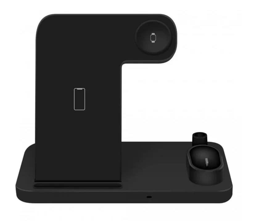 Bezdrátová nabíjecí stanice 4v1 pro iOS zařízení 10 W – černá - náhled 2