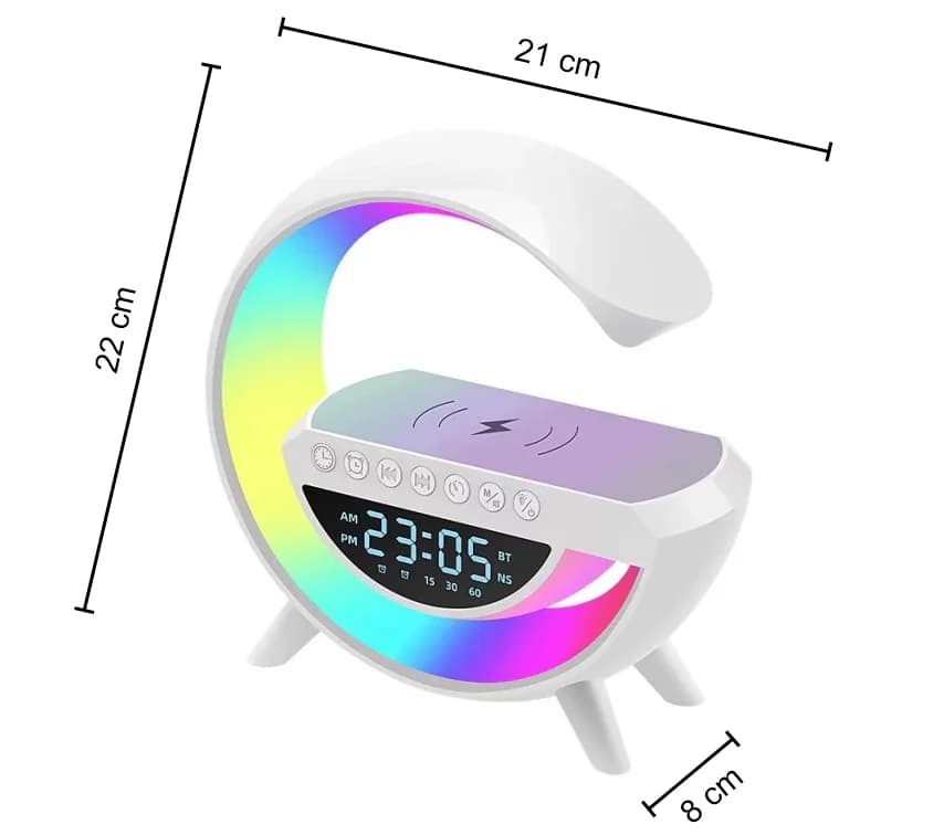 Zaparkorun Bluetooth reproduktor s LED lampou bezdrátovou nabíječkou a hodinami - BT-3401 - náhled 3
