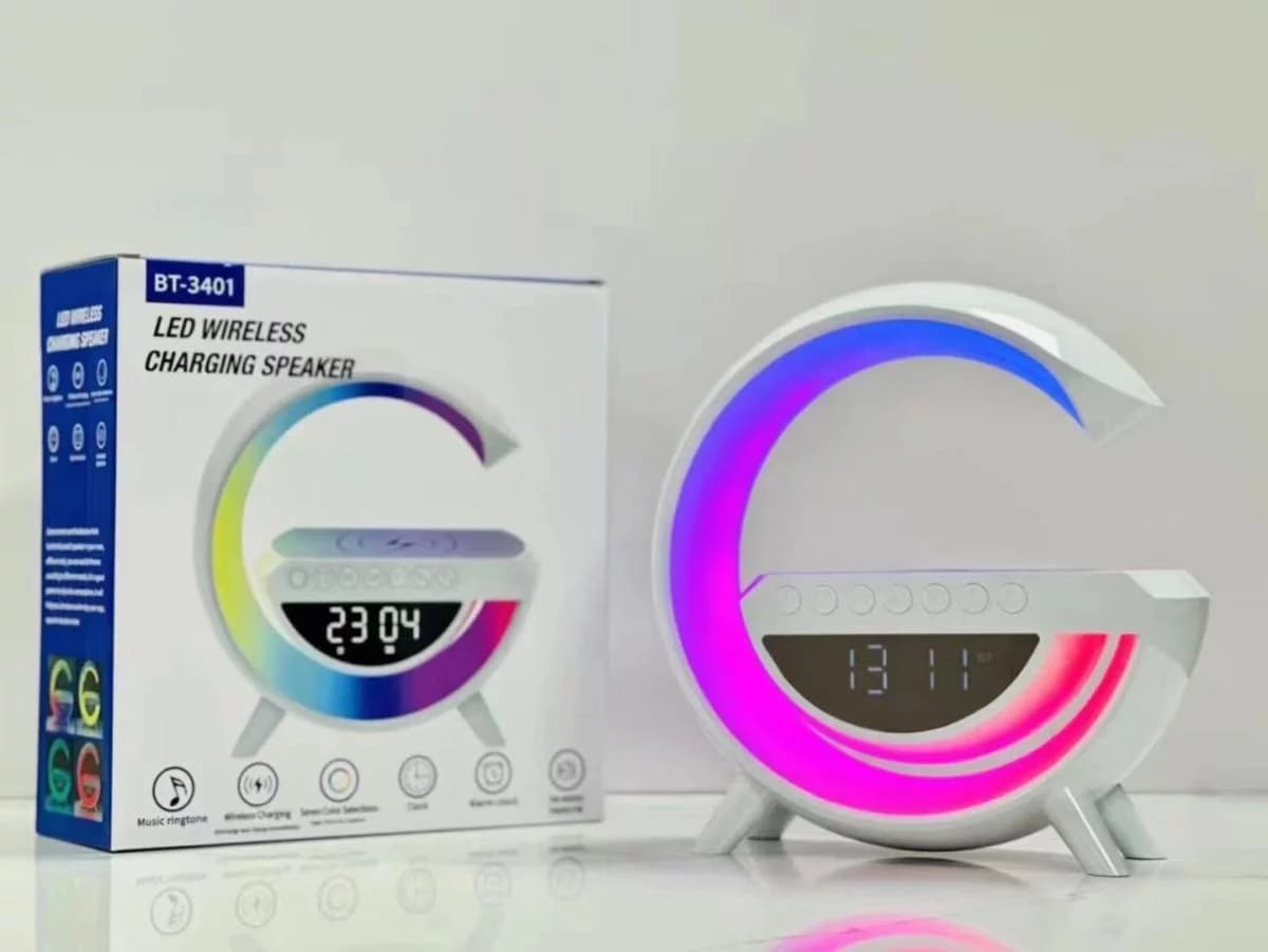 Zaparkorun Bluetooth reproduktor s LED lampou bezdrátovou nabíječkou a hodinami - BT-3401 - náhled 4