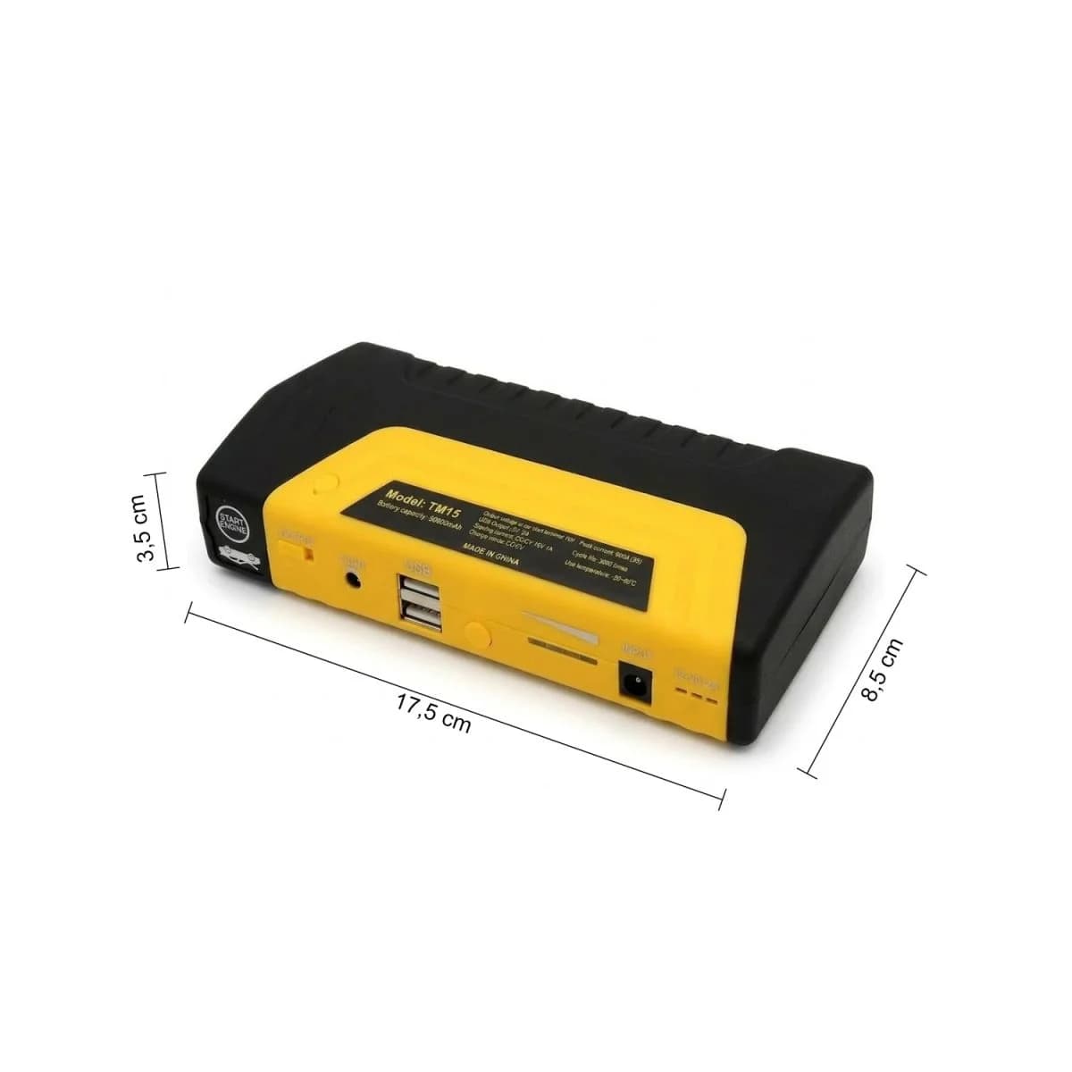 Startovací powerbanka pro auto TM15 + příslušenství + praktický kufřík - náhled 3