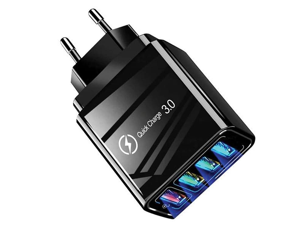 Síťová USB nabíječka - 4x USB Quick Charge 3.0 - VERK - černá - náhled 2