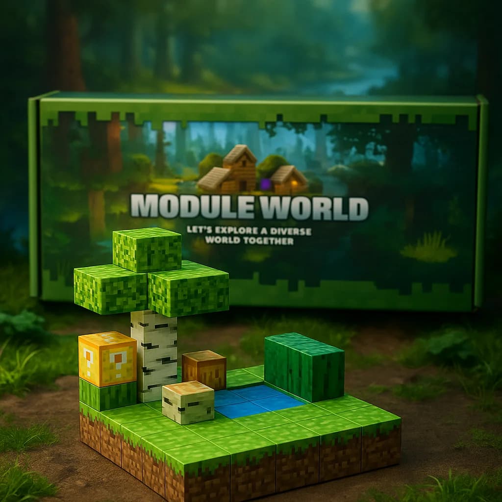 Magnetická stavebnice Module World - 48 kostiček + 2 figurky - náhled 5