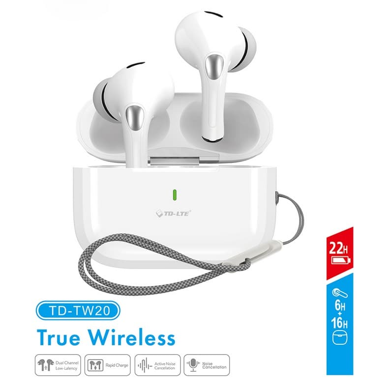 Bezdrátová sluchátka TD-LTE TD-TW20 - bílá - náhled 2