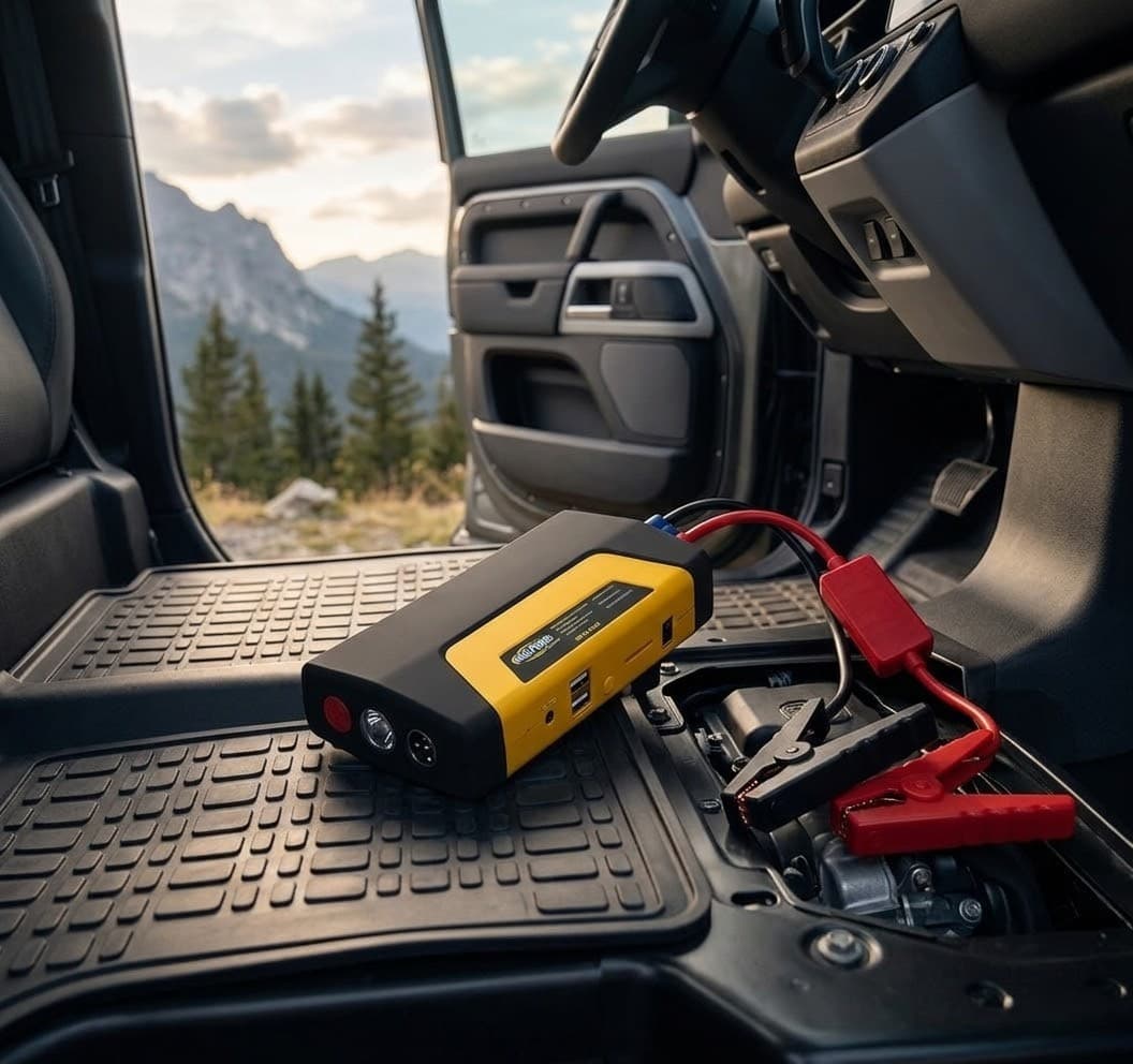Startovací powerbanka pro auto TM15 + příslušenství + praktický kufřík - náhled 4
