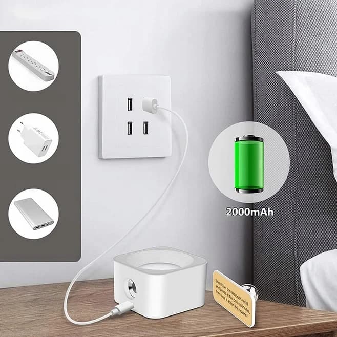 Bezdrátová magnetická LED lampička nad postel - bílá - náhled 4