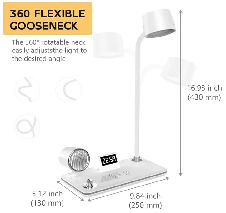 Stolní lampa 4 v 1 MDHL MD-1772 - bílá - náhled 2