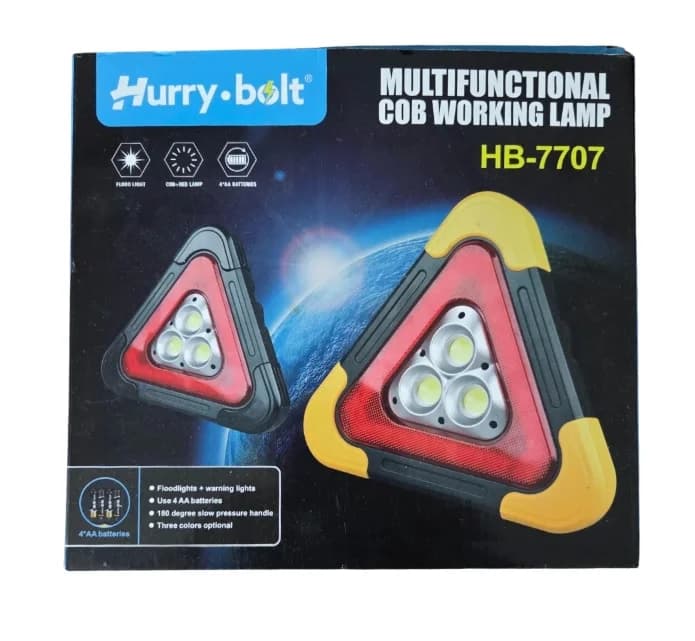 Výstražný LED trojúhelník Hurry bolt HB-7707 na 4x AA baterie - náhled 3