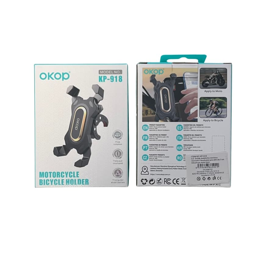 Univerzální držák na telefon na kolo nebo motorku - OKOP KP-919 - zlatá - náhled 4
