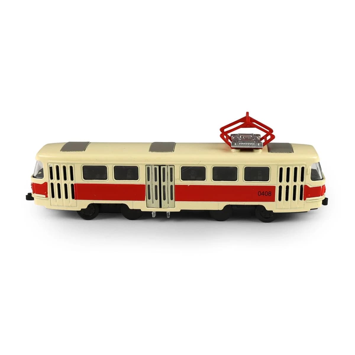 RAPPA Kovová česká retro tramvaj Tatra T3 s otevíracími středními dveřmi - 16cm - červená - náhled 5