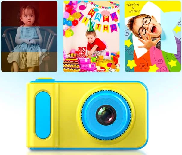 Zaparkorun Dětský mini fotoaparát s kamerou - žluto-modrý - náhled 5