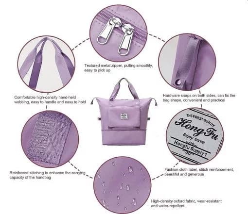 Zaparkorun Dámská skládací cestovní taška Foldaway Travel Bag - růžová - náhled 2