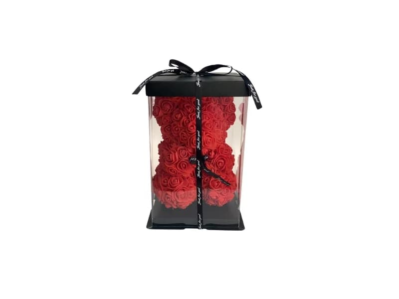 Zaparkorun Medvídek z růží v dárkovém balení - 25 cm - náhled 2