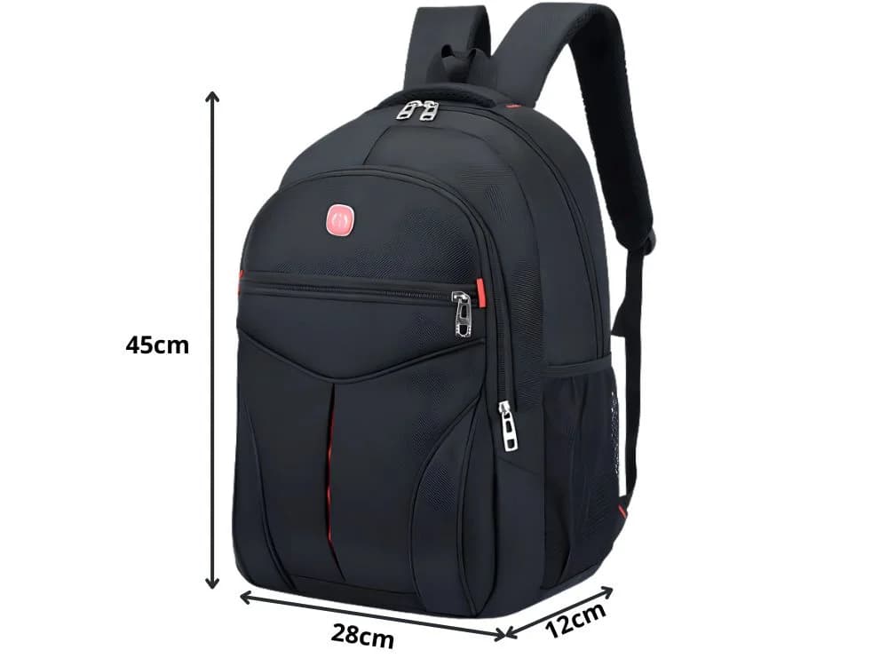 VERK Městský sportovní batoh se 3 přihrádkami na notebook - 15 l - černý - náhled 2