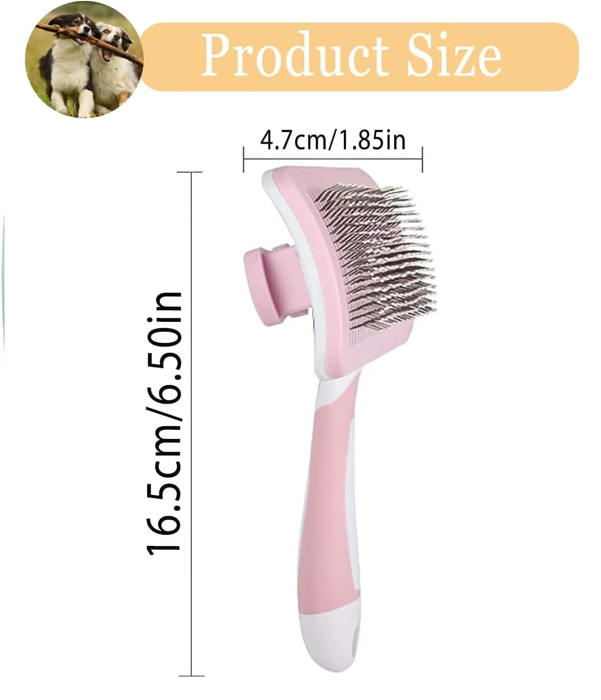 Kartáč na srst pro psy a kočky PetComb - růžový - náhled 2