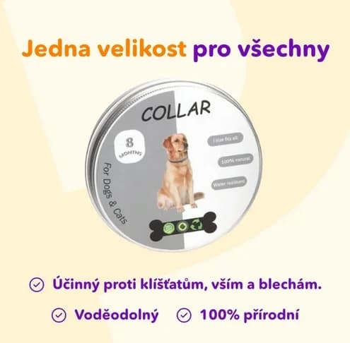 Antiparazitní obojek pro kočky a psy 62cm - mix barev - náhled 2