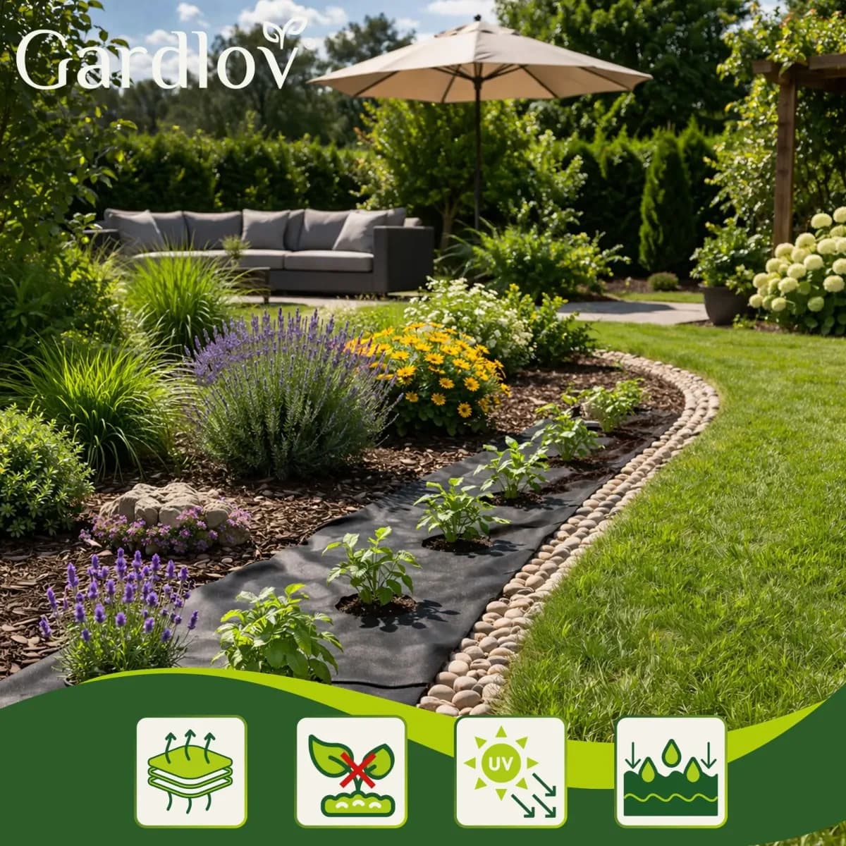 Agrotextilie černá Gardlov - 1,6x20m 50g/m2 - náhled 5
