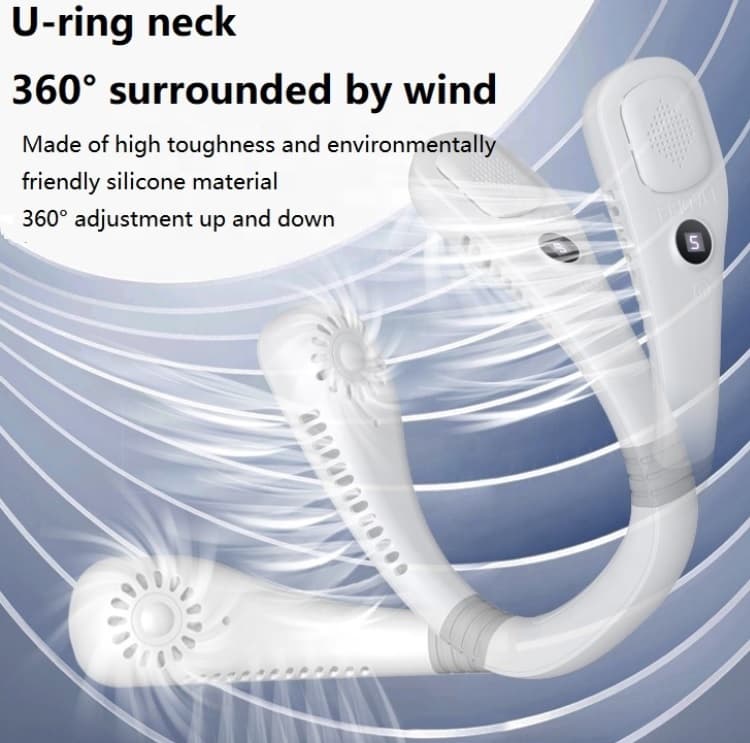 Liaobel Přenosný bezlopatkový ventilátor na krk s pěti rychlostmi LIAOBEL BL-9 - bílý - náhled 4